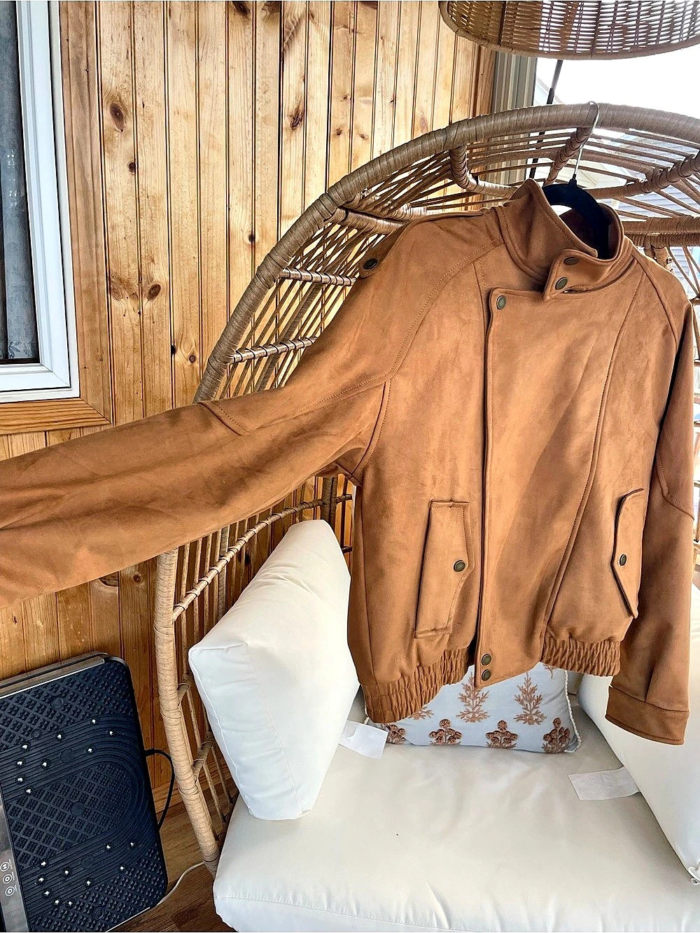 Abercrombie & Fitch Suede Mockneck Jacket Size XS NWT - Picture 3 of 6